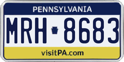 PA license plate MRH8683