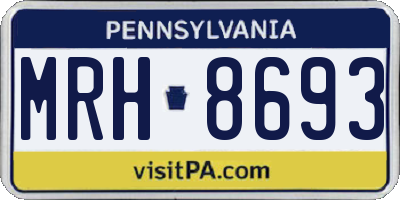 PA license plate MRH8693