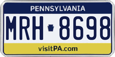 PA license plate MRH8698
