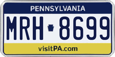 PA license plate MRH8699