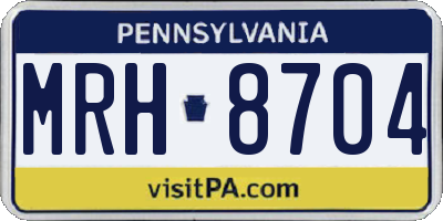 PA license plate MRH8704
