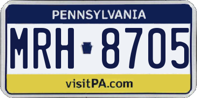PA license plate MRH8705