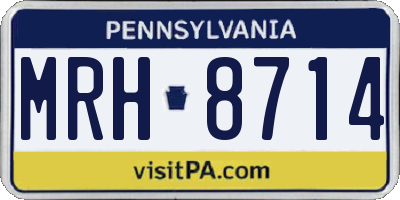 PA license plate MRH8714