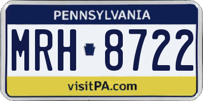 PA license plate MRH8722