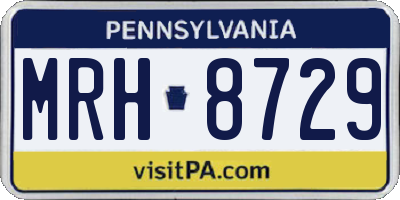 PA license plate MRH8729