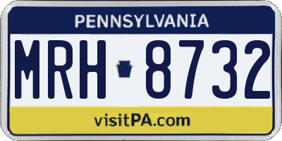 PA license plate MRH8732