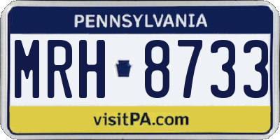 PA license plate MRH8733