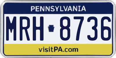 PA license plate MRH8736
