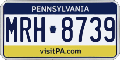 PA license plate MRH8739
