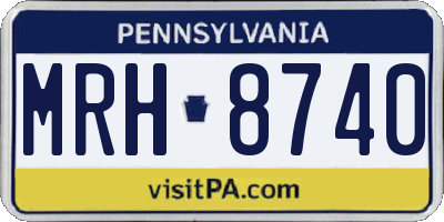 PA license plate MRH8740