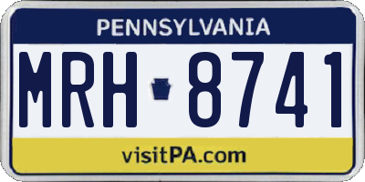 PA license plate MRH8741