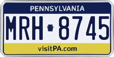 PA license plate MRH8745