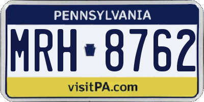 PA license plate MRH8762