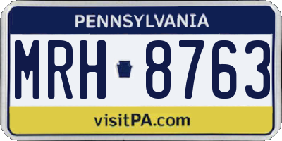 PA license plate MRH8763