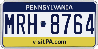 PA license plate MRH8764