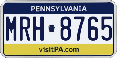 PA license plate MRH8765
