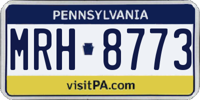 PA license plate MRH8773