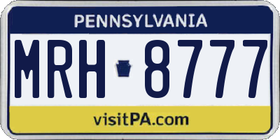 PA license plate MRH8777