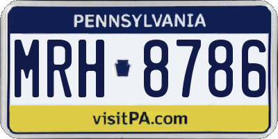PA license plate MRH8786