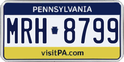 PA license plate MRH8799