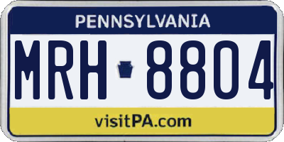 PA license plate MRH8804