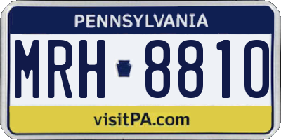 PA license plate MRH8810