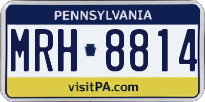 PA license plate MRH8814