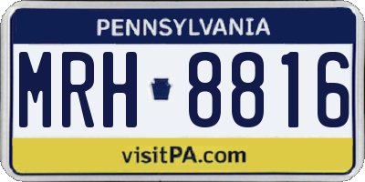 PA license plate MRH8816
