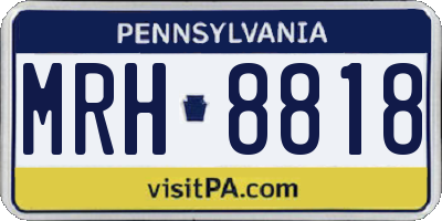 PA license plate MRH8818