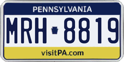 PA license plate MRH8819