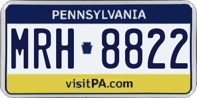 PA license plate MRH8822