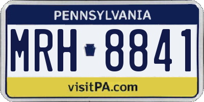 PA license plate MRH8841