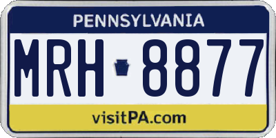 PA license plate MRH8877