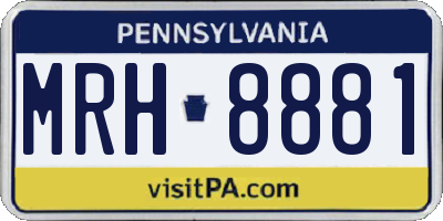 PA license plate MRH8881