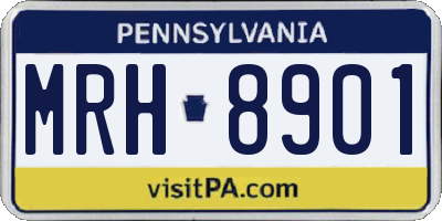 PA license plate MRH8901
