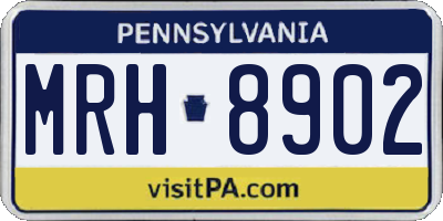 PA license plate MRH8902