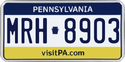 PA license plate MRH8903