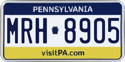 PA license plate MRH8905