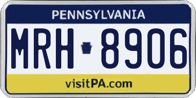 PA license plate MRH8906