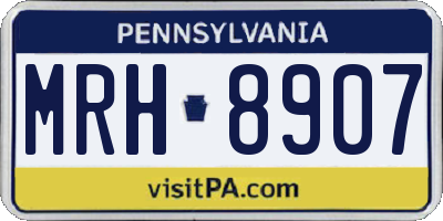 PA license plate MRH8907