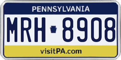 PA license plate MRH8908