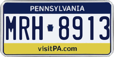 PA license plate MRH8913