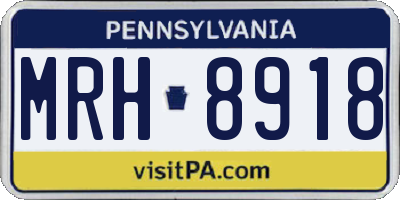 PA license plate MRH8918