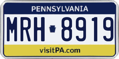 PA license plate MRH8919