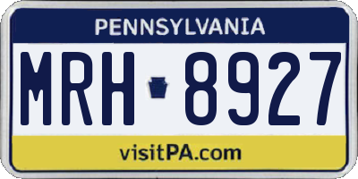 PA license plate MRH8927