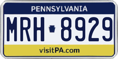 PA license plate MRH8929