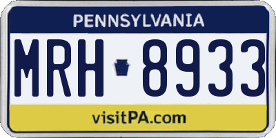 PA license plate MRH8933