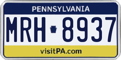 PA license plate MRH8937