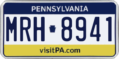 PA license plate MRH8941