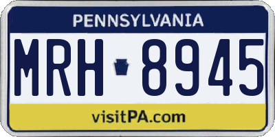 PA license plate MRH8945